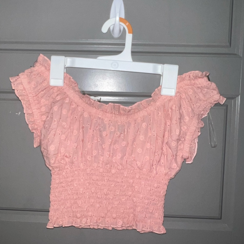 Pink flower crop top